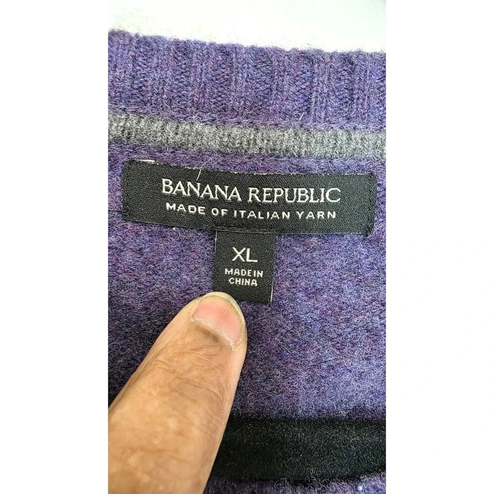 Banana Republic Purple Merino Wool Festival‎ Grand Crewneck Sweater XL Women's